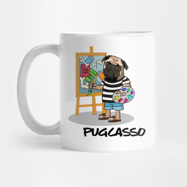 Pugcasso Dog T shirt by EasyTeesy